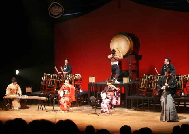 Japanese drum performance. For illustrative purposes only.